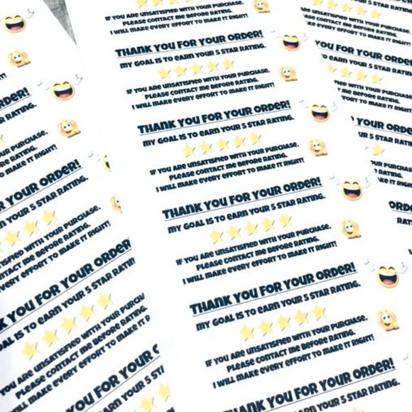 (10) Emoji 'Thank You For Your Order' Stickers - Picture 2 of 2